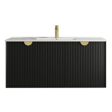 Marlo 1200mm Matte Black Wall Hung Single Vanity with Ceramic Countertop